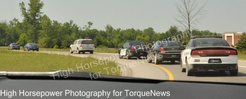 The crew of Top Gear USA caught testing the new Ford, Chevy and Dodge cop cars