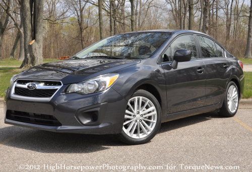 The 2012 Subaru Impreza 20.i Premium sedan front end