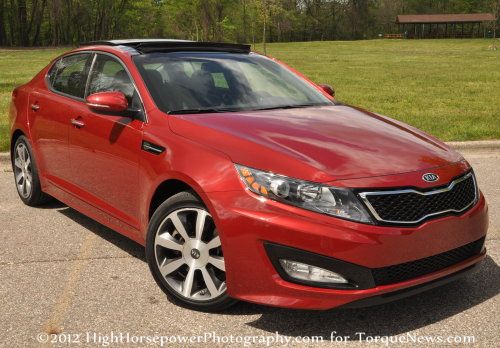 The 2012 Kia Optima SX in Spicy Red