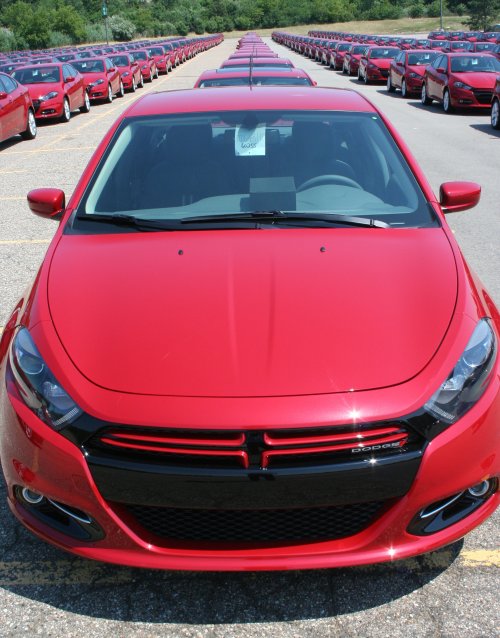 The first 2013 Dodge Dart units to head to dealerships in Michigan and Ohio