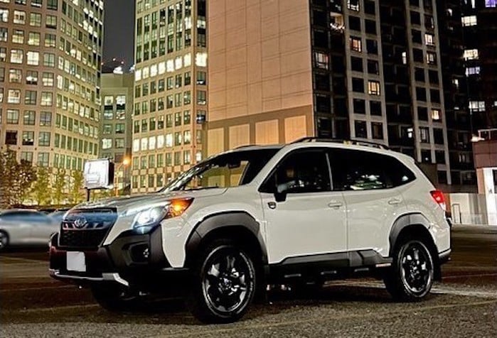 2024 Subaru Forester in the city lights