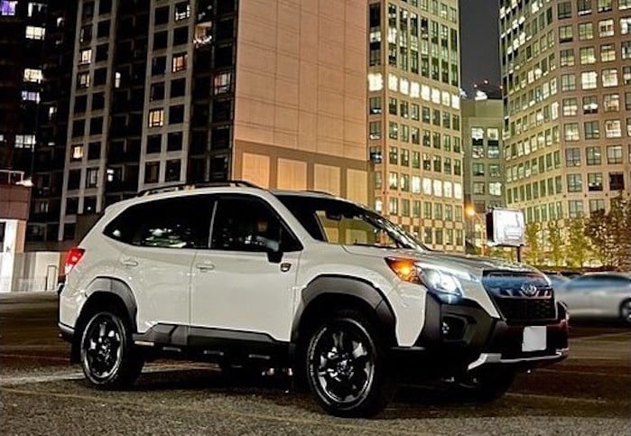 2024 Subaru Forester in the city lights