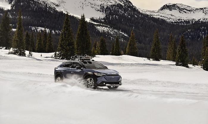 2024 Subaru Solterra in the snow