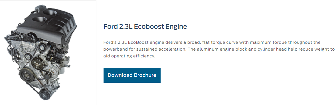Image of 2.3 EcoBoost engine courtesy of Ford