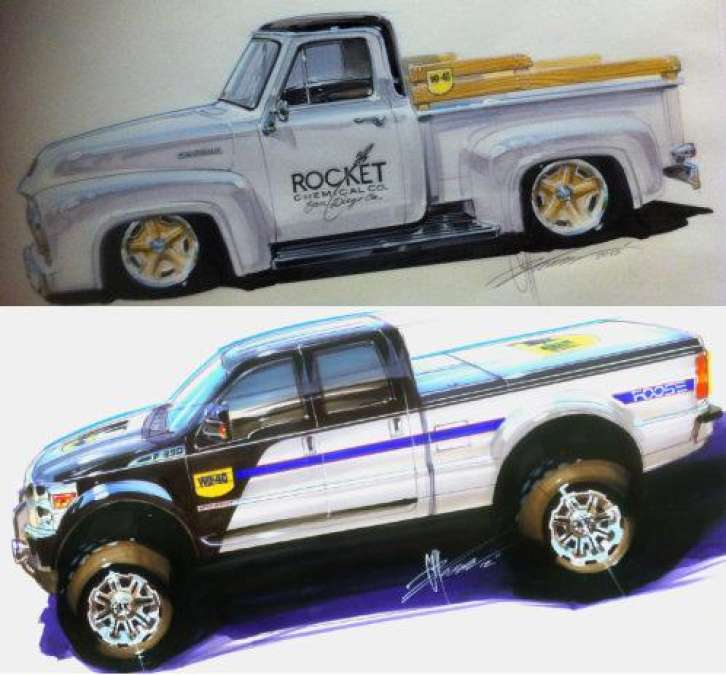 The two 2012 SEMA Cares Ford Trucks