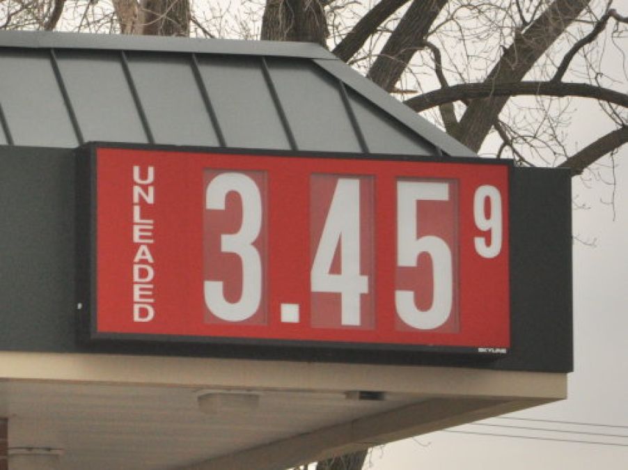 Gas station price sign