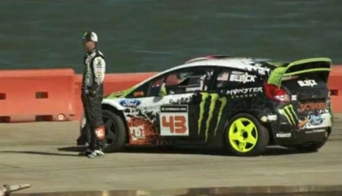 A screenshot from the new Gymkhana 5 preview