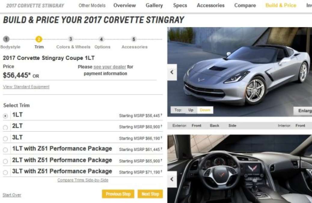 2017 corvette pricing