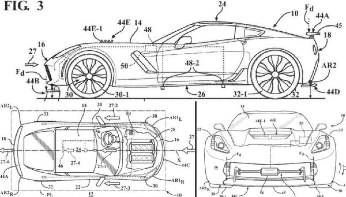 Corvette active aero patent filings