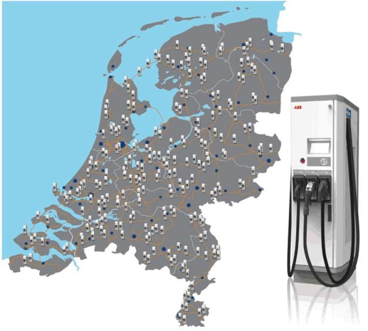 ABB's fast charger used to deploy the Fastned network across the Netherlands