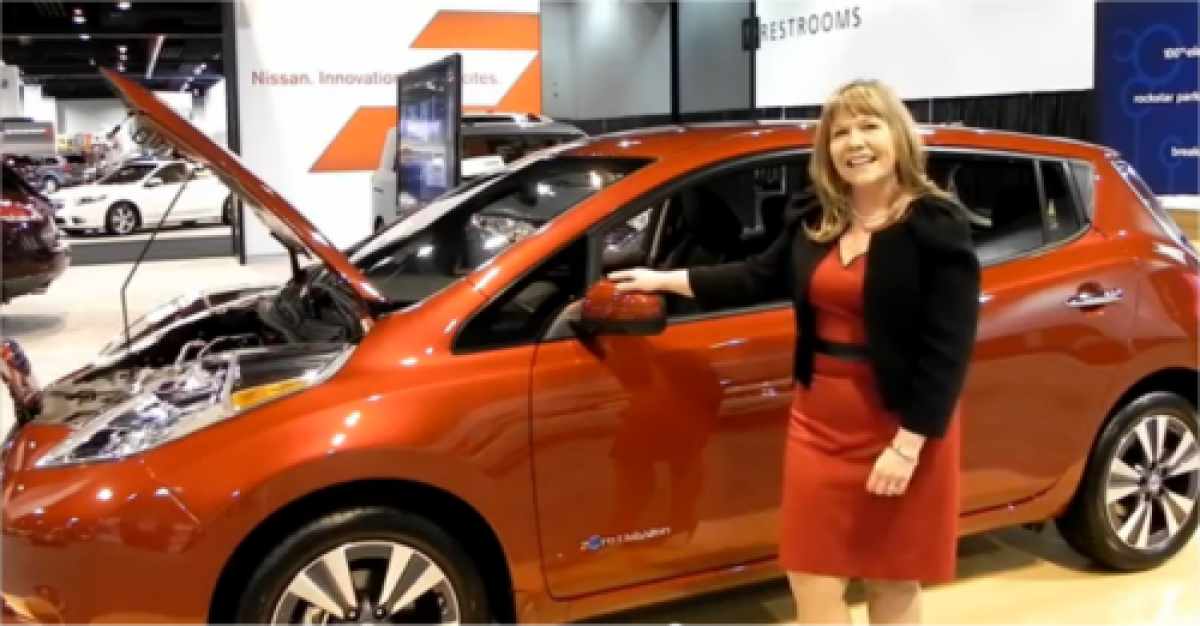 Lisa Farrar 2013 Nissan LEAF at Denver Auto Show