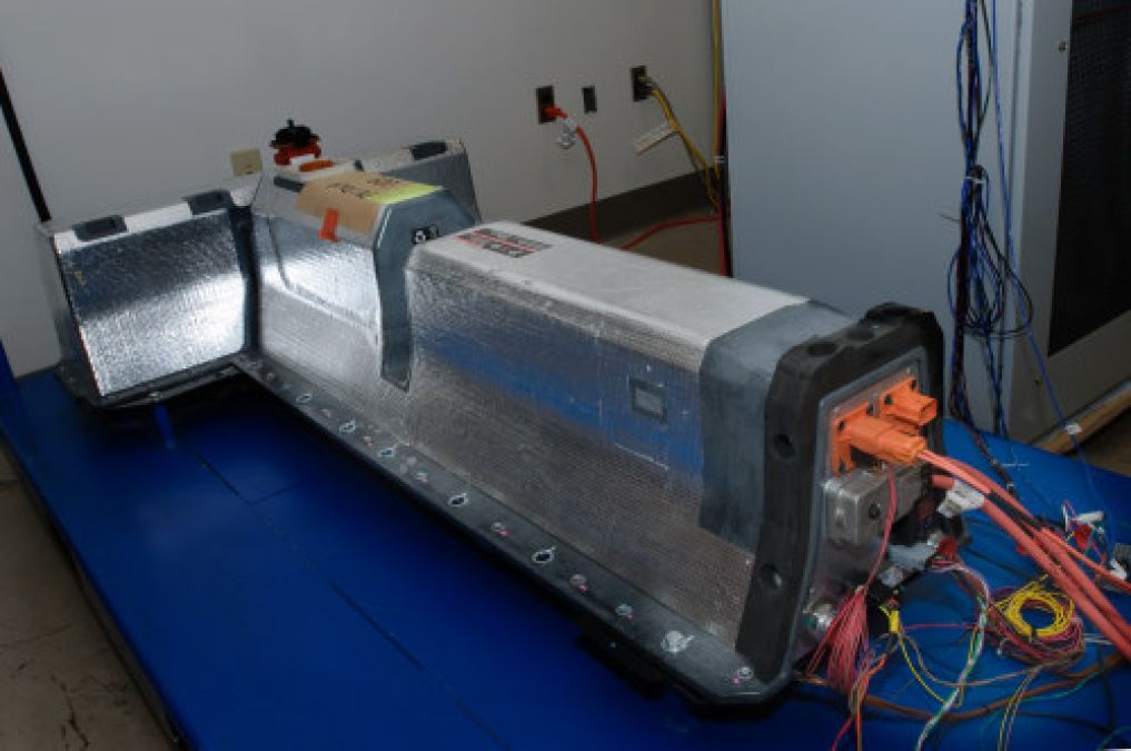 Lithium-ion battery of a Chevy Volt in a lab setting