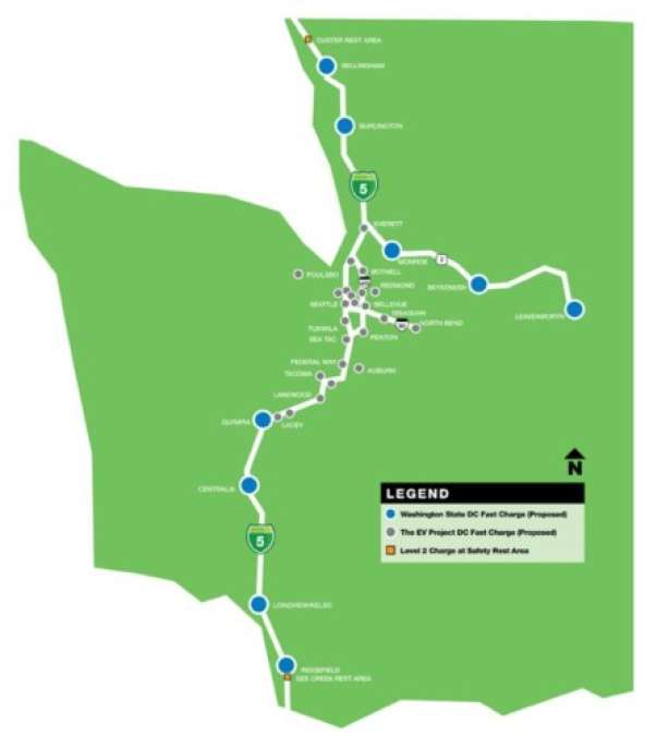 Washington State plan for its end of the West Coast Electric Highway