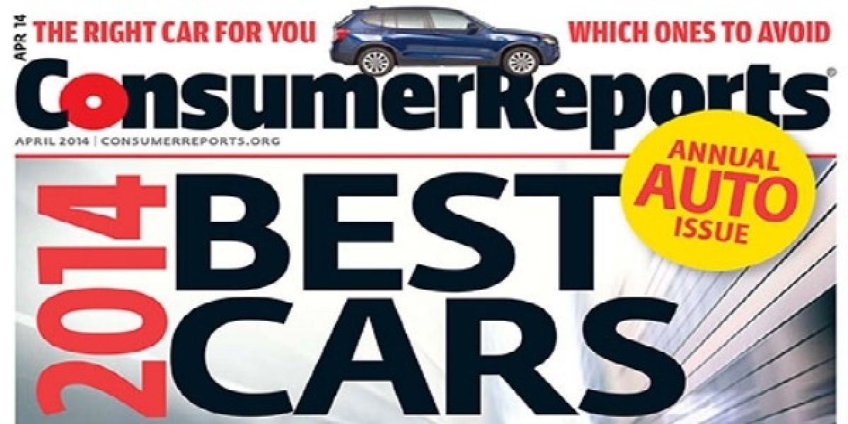 Consumer Reports Best Cars 2014
