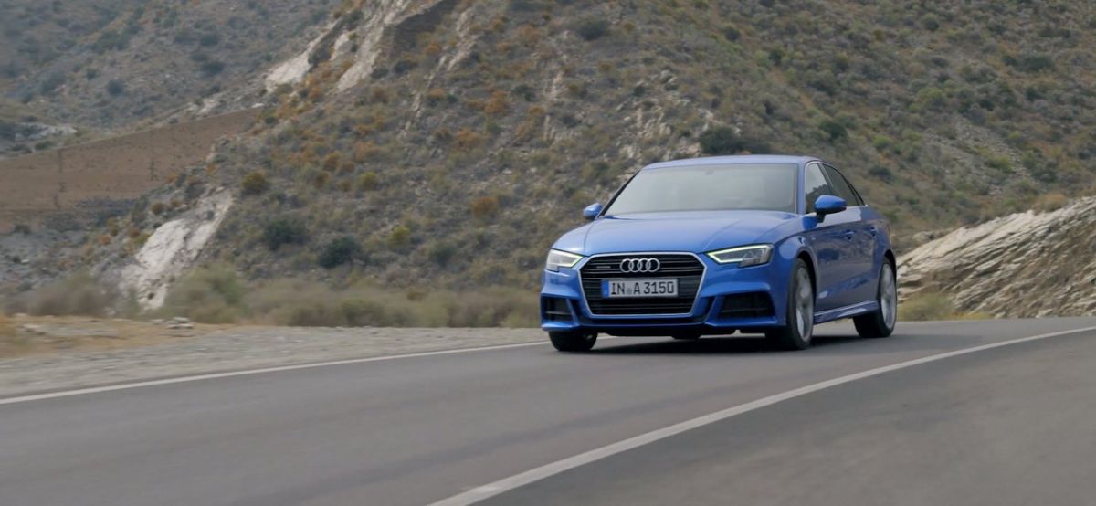 Audi A3 sedan going through its paces as the automaker announces another sales mark in January.