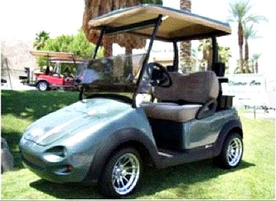This cart evokes the look of Euro coupes. 