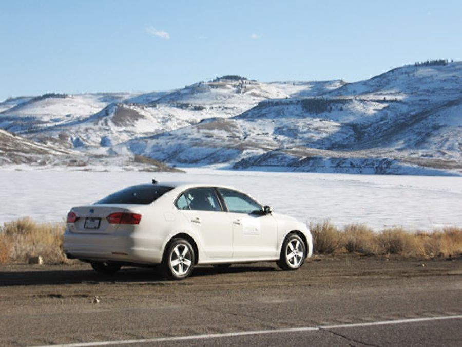 The 2012 Jetta TDI communes with nature at Blue Mesa Resevoir. photo by Don Bain