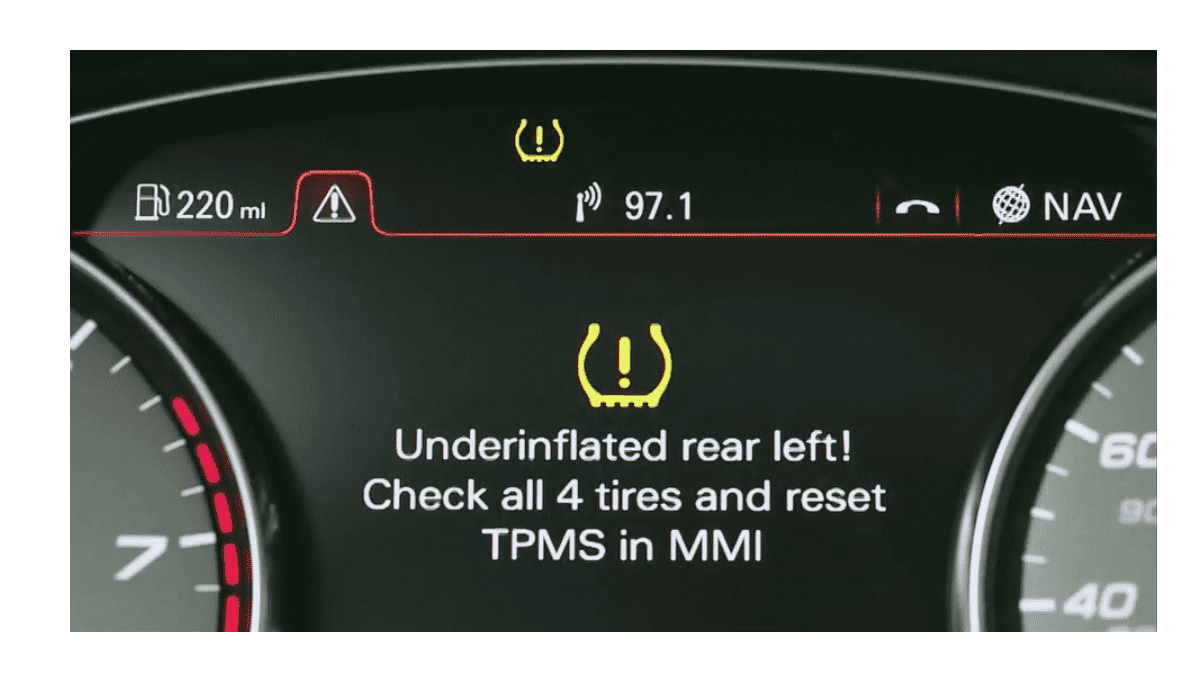 Image of Audi TPMS warning by John Goreham