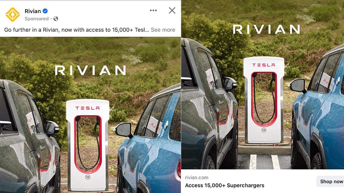Rivian Is Running Free Ads for Tesla on Facebook Proving Tesla's Focus for a Win-Win Strategy