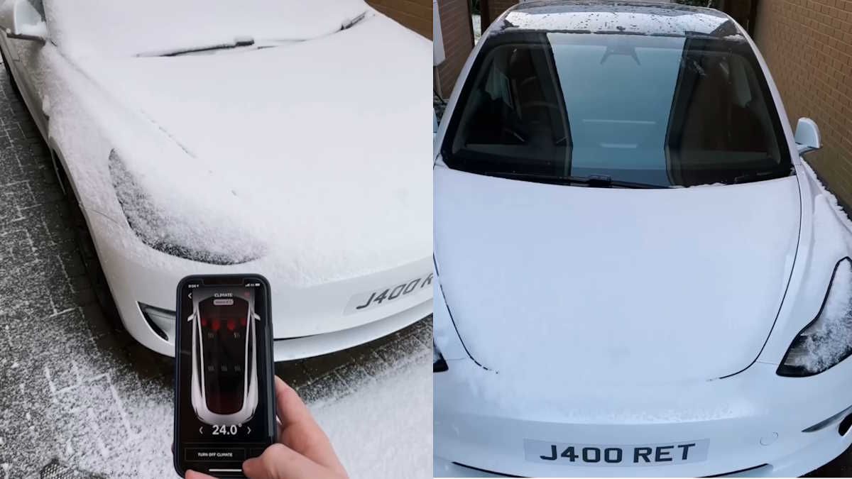 How To Remove the Snow and Ice Off Your Tesla Vehicle Without Touching It