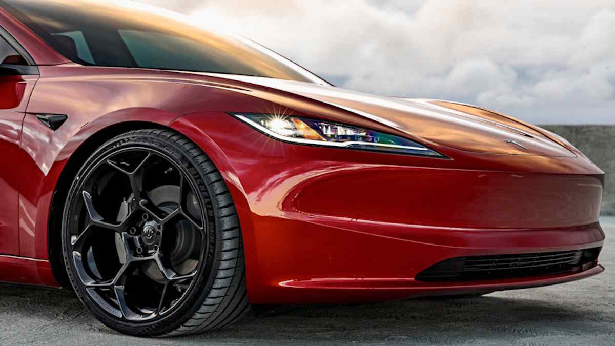 New Model 3 Highland 20-Inch Forged Wheels Give It a Sportier Look - Along With Dual Rate Lowering Springs For More Performance