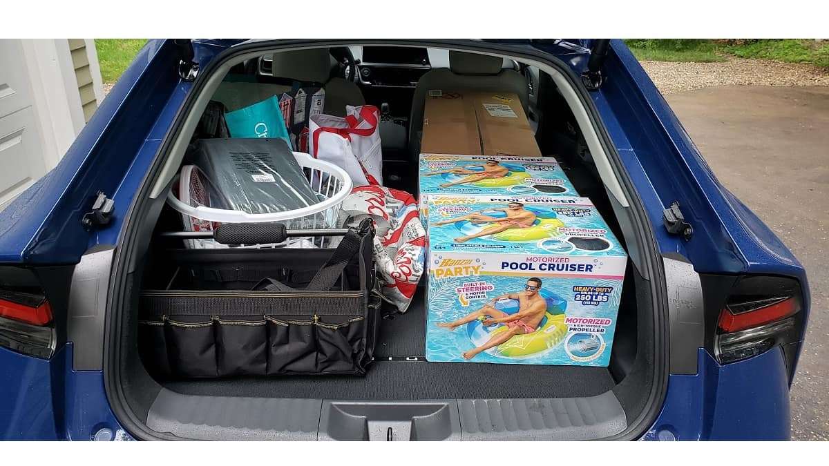2023 Toyota Prius with full cargo area 