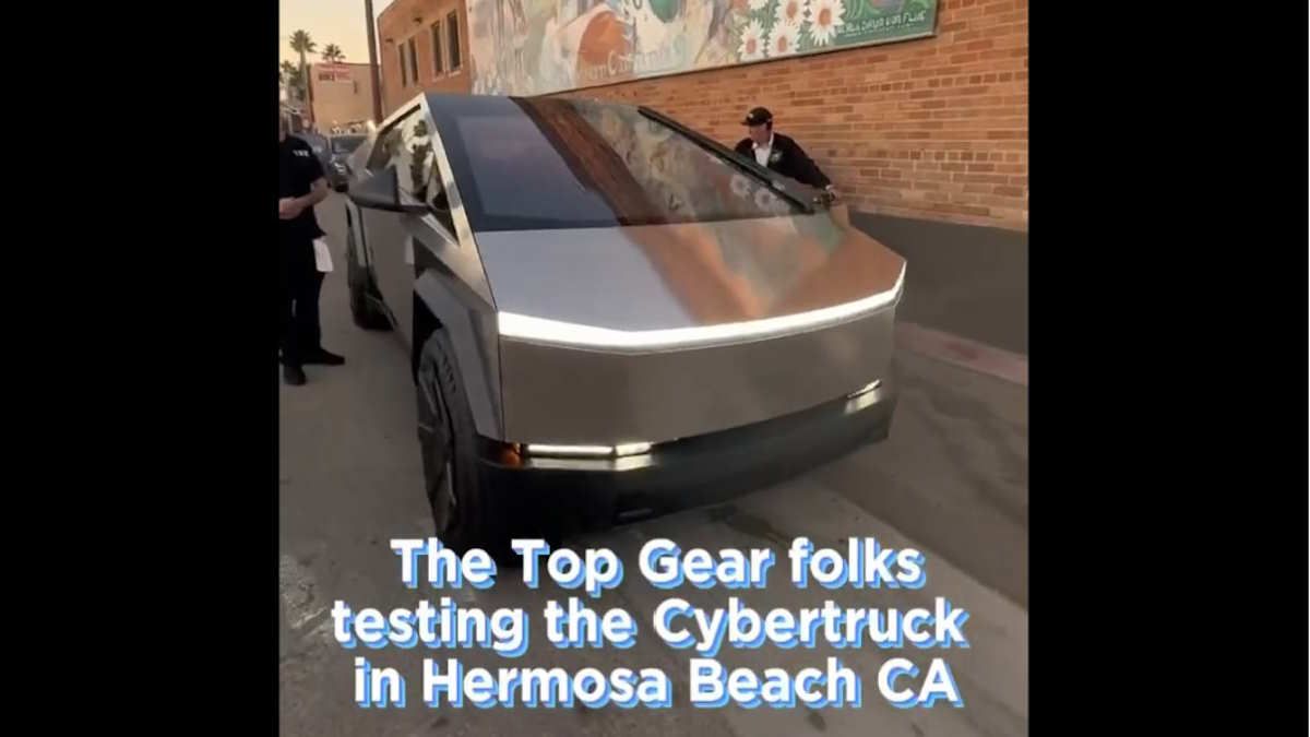 Top Gear Tests Out Cybertruck in Manhattan Beach