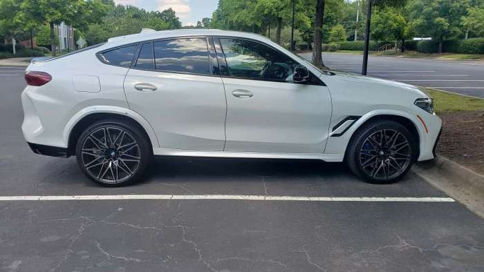 White 2020 BMW X6 M Competition Side View