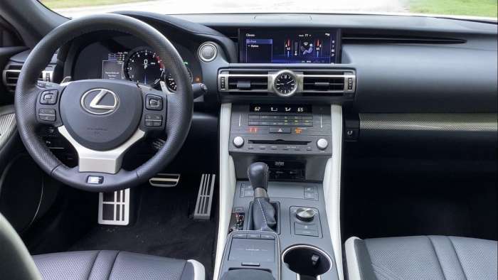 2020 Lexus RC F interior steering wheel paddle shifters