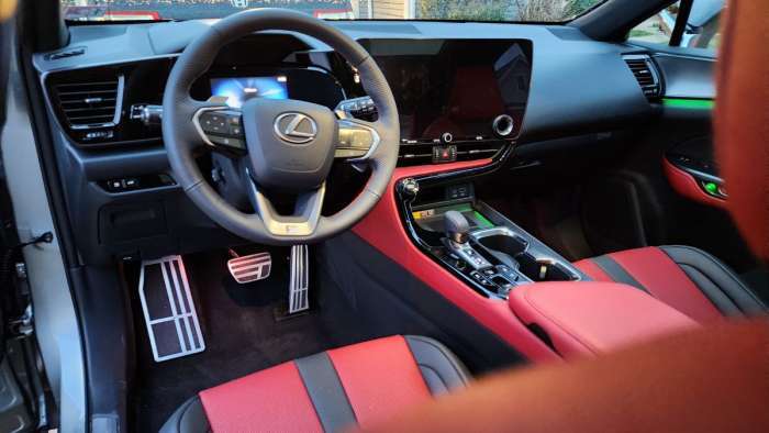 2023 Lexus NX 350 F Sport front interior and infotainment