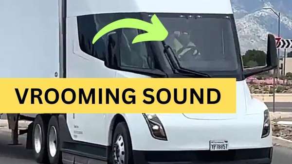 Tesla Semi Accelerates With a Vrooming Sound and Waving Driver