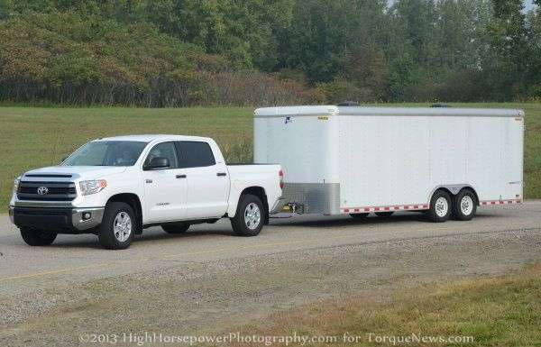 The 2014 Toyota Tundra pulling a 9,000lb trailer
