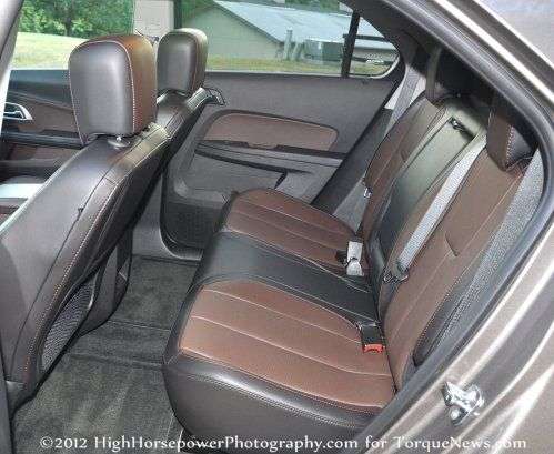 The rear interior of the 2012 Chevrolet Equinox AWD LTZ