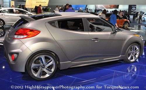 The side profile of the 2013 Hyundai Veloster Turbo
