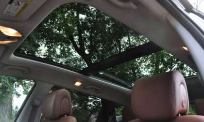The panoramic sunroof of the 2013 Hyundai Santa Fe Sport AWD 2.0T