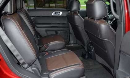 The rear seats of the 2013 Ford Explorer Sport