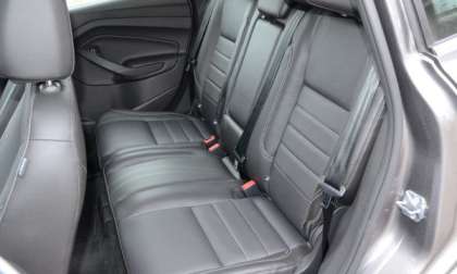 The rear seats of the 2013 Ford C-Max SEL Hybrid