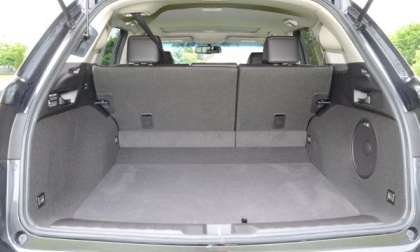 The rear cargo area of the 2013 Acura RDX