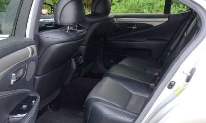 The rear seats of the 2013 Lexus LS460 F Sport AWD