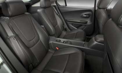 The rear seating area of the 2011 Chevrolet Volt