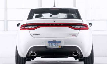 A rear view of the 2013 Dodge Dart Limited