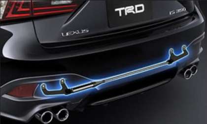 The TRD rear suspension brace of the 2014 Lexus IS 