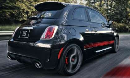 A look at therear end of the 2012 Fiat 500 Abarth