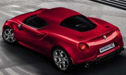 A high angle rear shot of the new 2014 Alfa Romeo 4C 