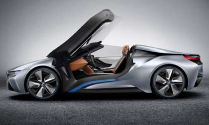 The new BMW i8 Spyder Concept from the side