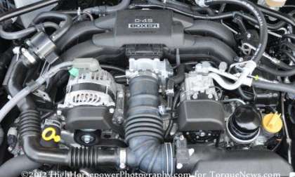 The 2.0L Boxer engine of the 2013 Scion FR-S
