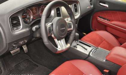The front interior of the 2012 Dodge Charger SRT8
