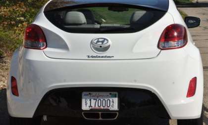 The rear of the 2012 Hyundai Veloster