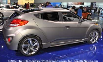 The side profile of the 2013 Hyundai Veloster Turbo