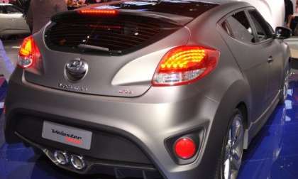 The rear end of the 2013 Hyundai Veloster Turbo